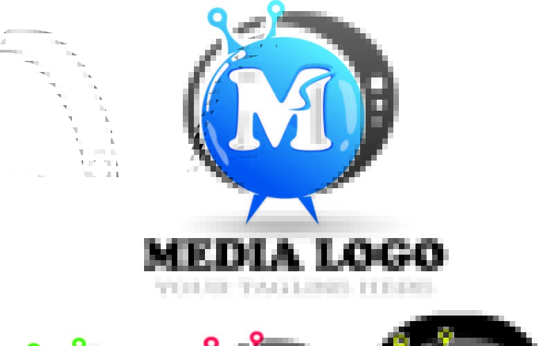 Media Logo M Word matching With M Logo Logo Template