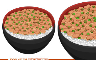Natto Vector in Flat Design Style