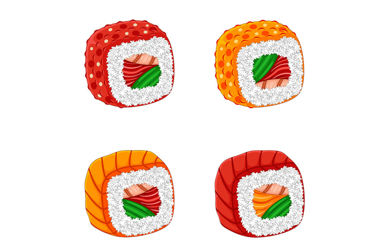 Sushi Vector in Flat Design Style #01 Vector Graphic