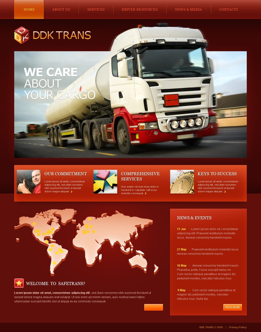 Trucking Website Template #30595