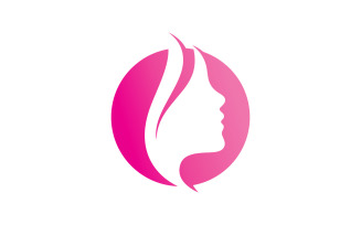 Hair woman and face logo and symbols V11