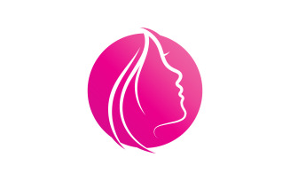 Hair woman and face logo and symbols V12