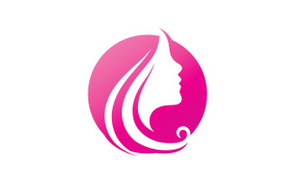 Hair woman and face logo and symbols V13