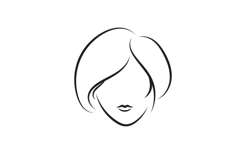 Hair woman and face logo and symbols V22 Logo Template