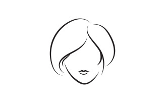 Hair woman and face logo and symbols V22