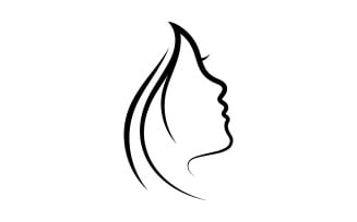 Hair woman and face logo and symbols V2