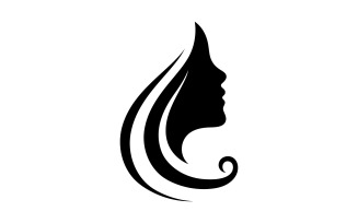 Hair woman and face logo and symbols V5