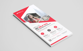 Corporate DL Flyer Rack Card Design Template with Abstract Shapes and Idea
