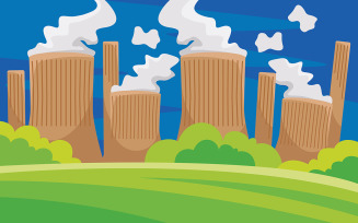 Electrical Power Station Vector Illustration