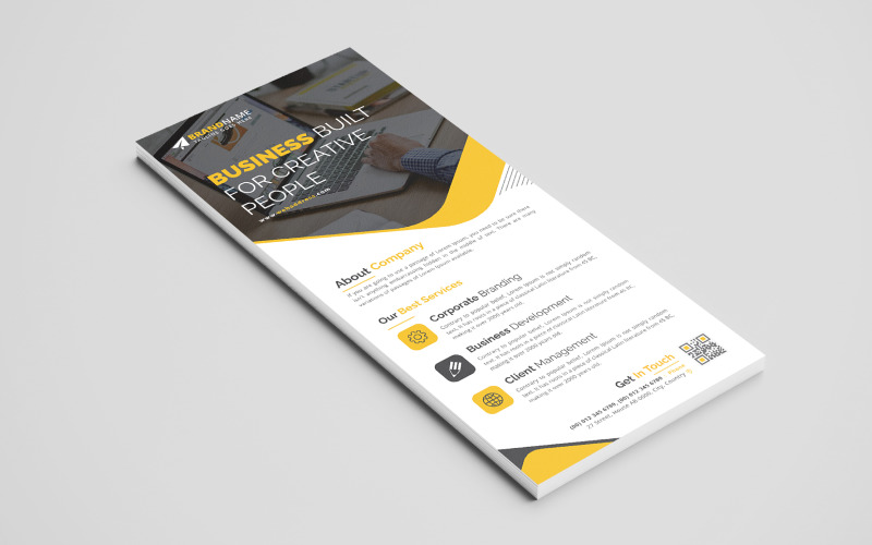 Modern Professional Corporate DL Flyer, Business Rack Card Design Template with Creative Concept Corporate Identity