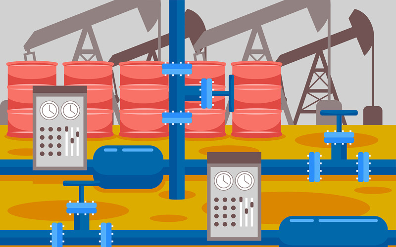 Oil Industry Vector Illustration Vector Graphic