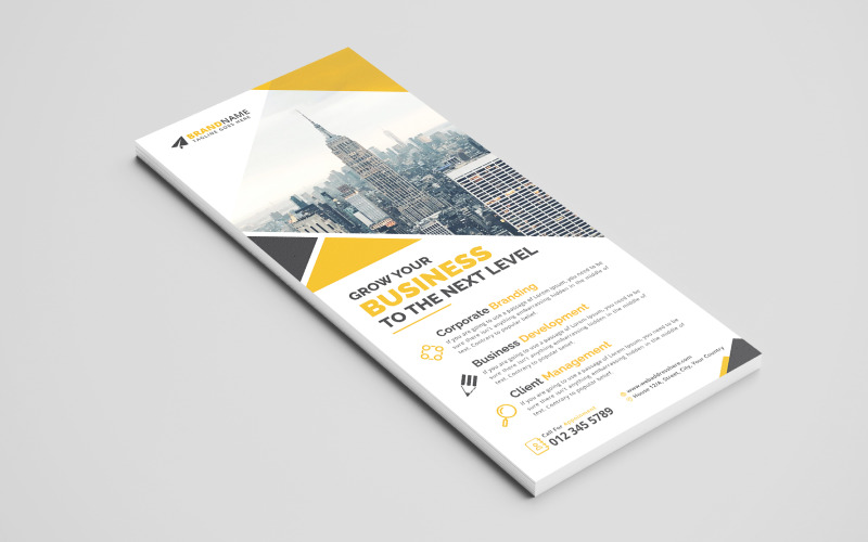 Simple Business DL Flyer, Rack Card Design Template Layout for Multipurpose Use Corporate Identity