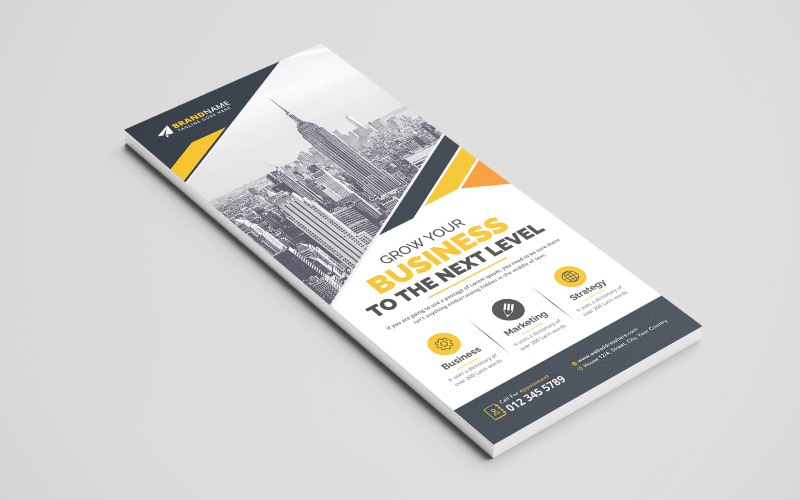 Simple Corporate DL Flyer or Rack Card Design Template with Four Color Variations Corporate Identity