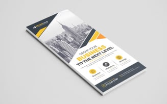 Simple Corporate DL Flyer or Rack Card Design Template with Four Color Variations