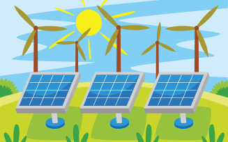 Solar Energy Industry Vector Illustration