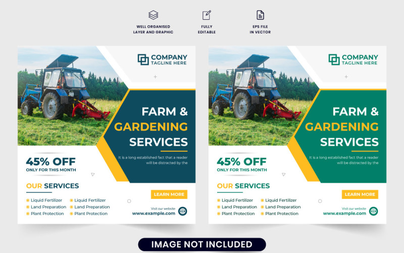 Agriculture farming service poster Social Media