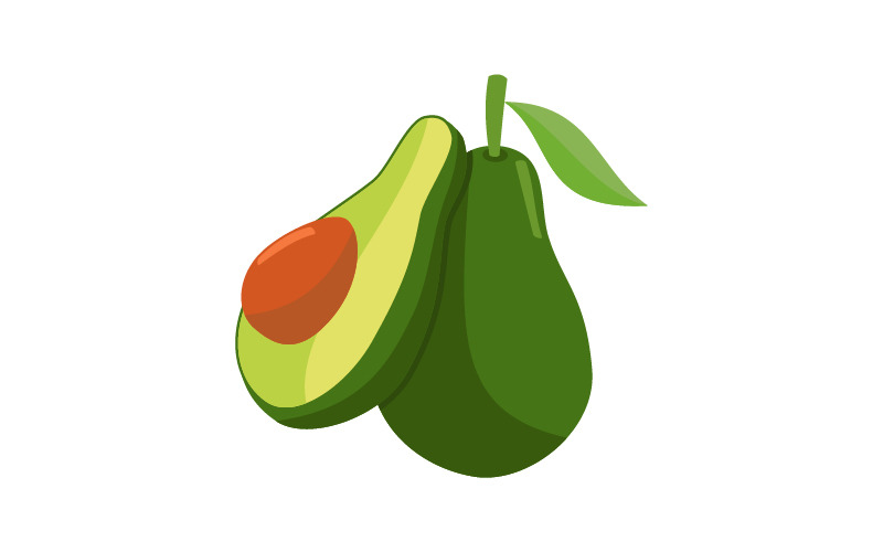 Avocado Flat color Fruit Logo Logo Template