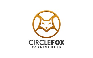 Circle Fox Line Art Logo Style
