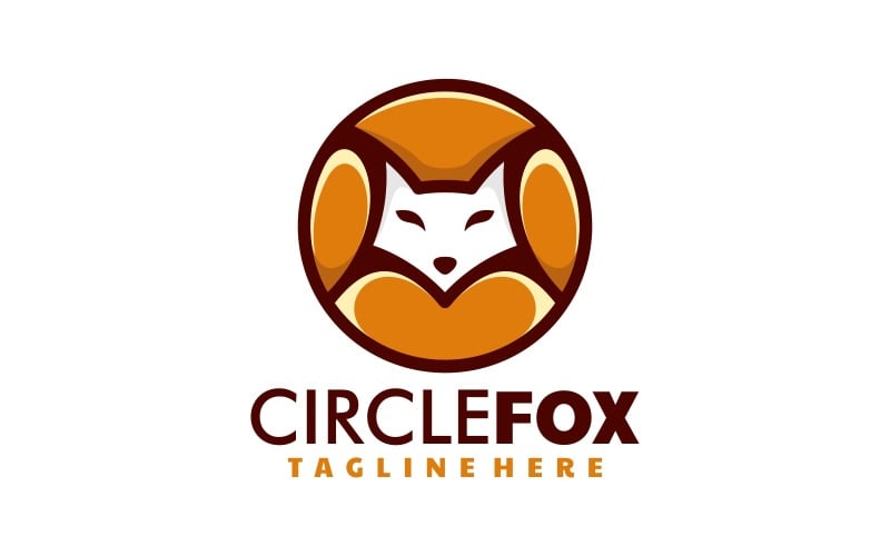 Circle Fox Simple Mascot Logo Logo Template