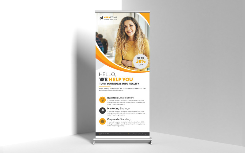 Corporate Roll Up Banner, X Banner, Standee Template Design for Business and Advertising Corporate Identity