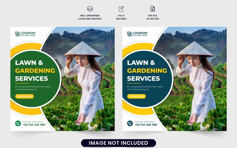 Gardening service promotion template Social Media