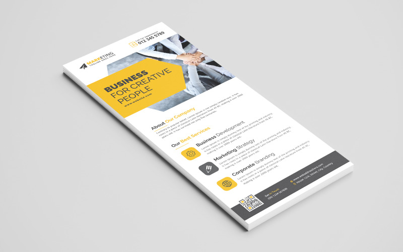 Modern Professional DL Flyer, Rack Card Design Template with Creative Concept Corporate Identity