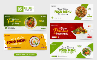 Restaurant banner template collection