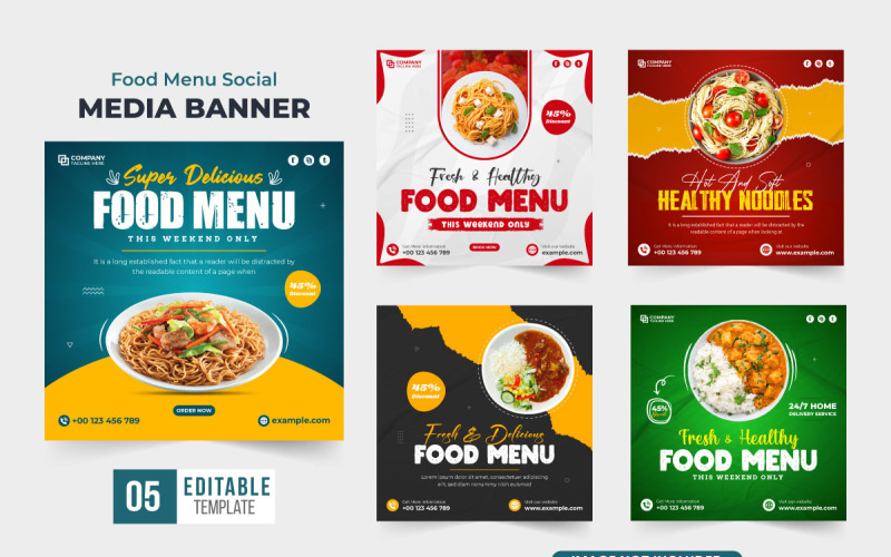 Restaurant promotion template bundle Social Media