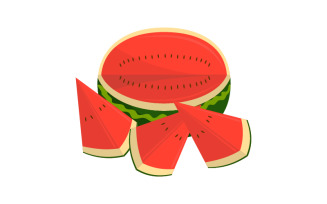 Watermelon Fruit pieces logo design