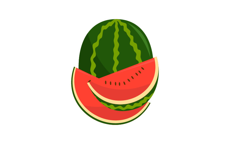 Watermelon Fruit slice logo Logo Template