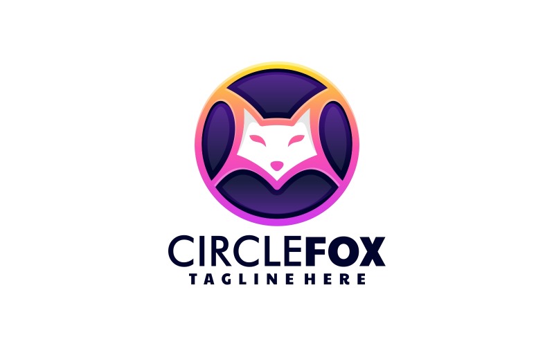 Circle Fox Line Art Logo 1 Logo Template