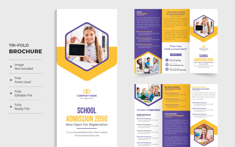 Education trifold brochure template Corporate Identity