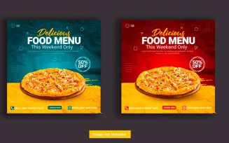 Food Social media post banner advertising discount sale offer template idea