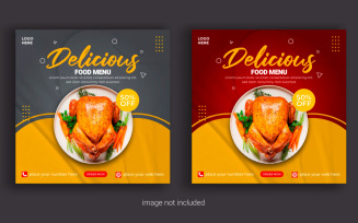 Food Social media post banner advertising discount sale offer template