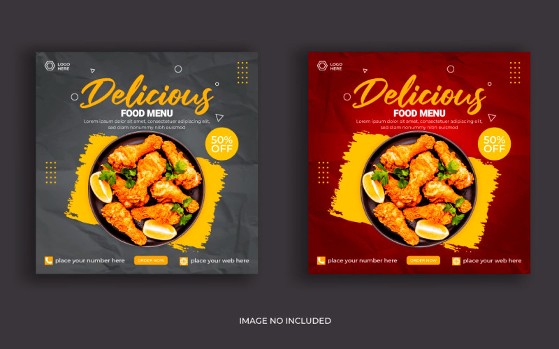 Food Social media post banner advertising sale offer template idea Illustration