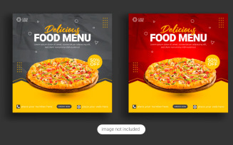 Food Social media post design banner advertising discount sale offer template