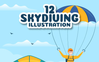 12 Skydiving Sport Illustration