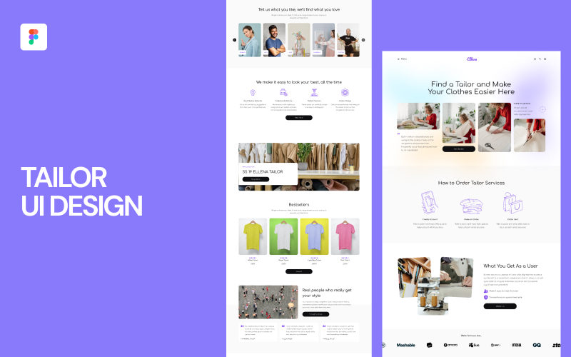 Tailor UI Design Website Figma UI Element