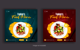 Vector Food Social media post banner advertising discount sale offer template design Concept