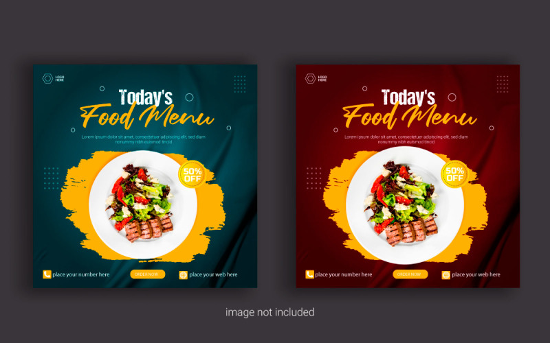 Vector Food Social media post banner advertising discount sale offer template design Concept Illustration