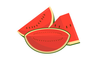 Watermelon Fruit pieces logo design template