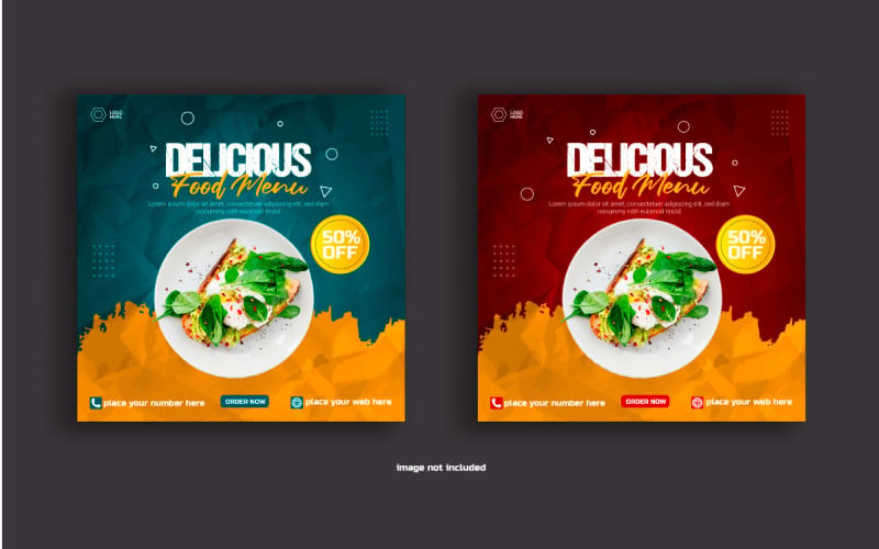 Fast Food Social media post banner food sale offer template idea Illustration