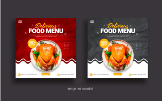 Food Social media post banner food sale offer template design concept