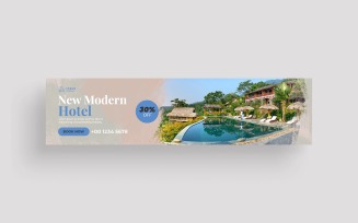 Modern Hotel Tour LinkedIn Cover Photo Template