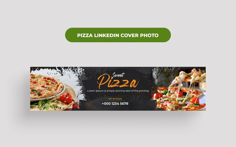 Pizza LinkedIn Cover Photo Template Social Media