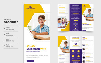 School admission leaflet brochure vector