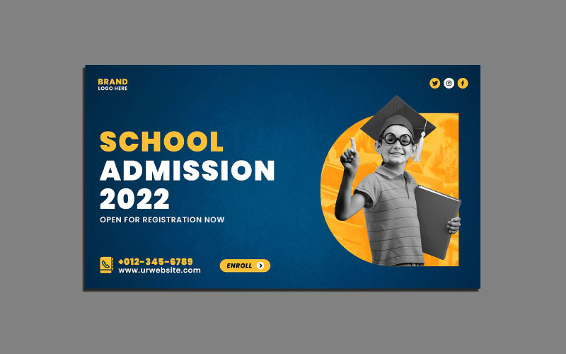 School Admissions Open Web Banner Template Social Media