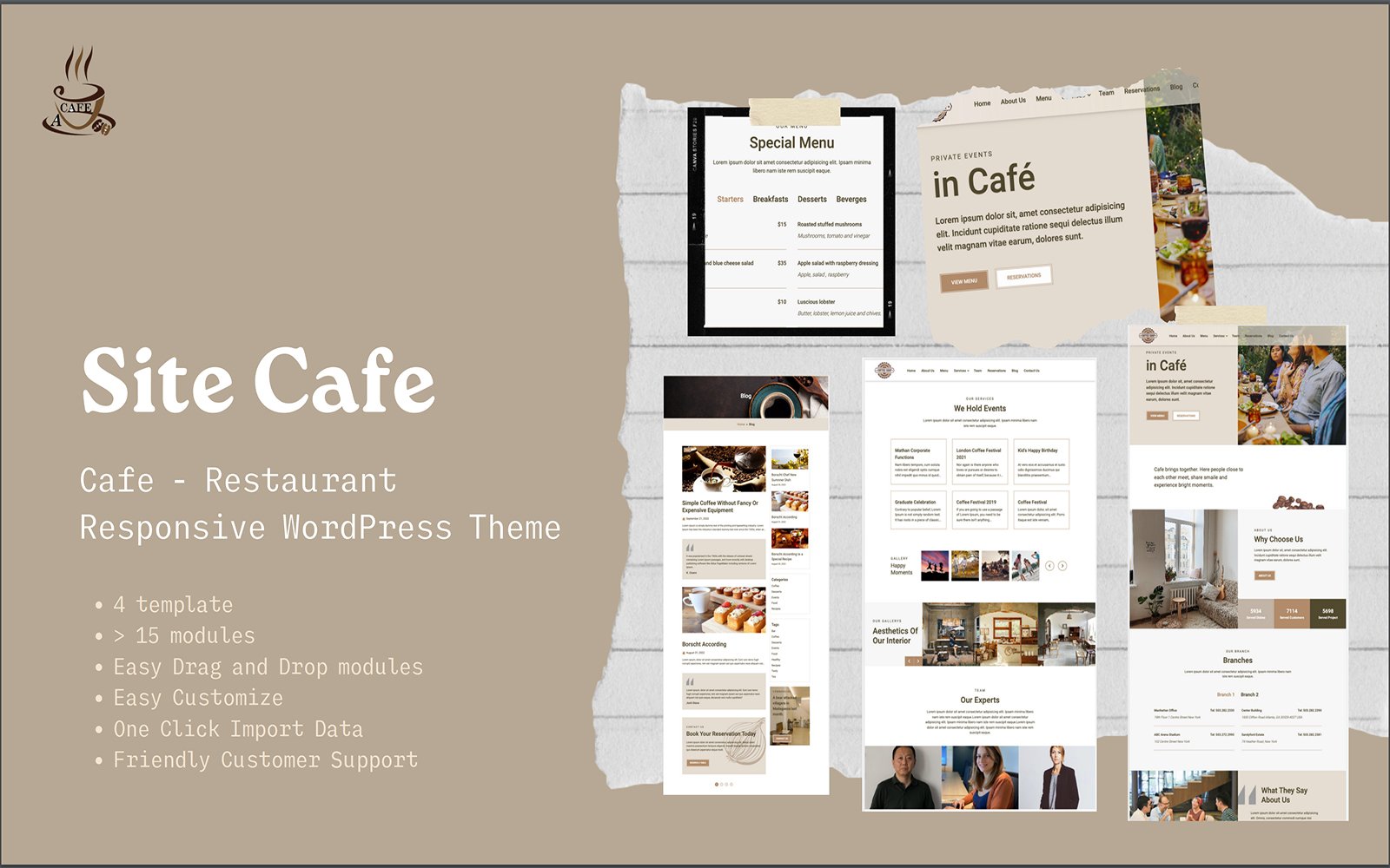 Kit Graphique #305500 Caf Restaurant Web Design - Logo template Preview