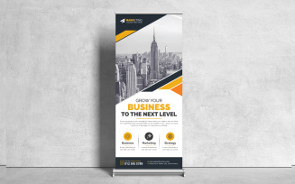 Colorful Corporate Roll Up Banner, X Banner, Standee Template Design Layout