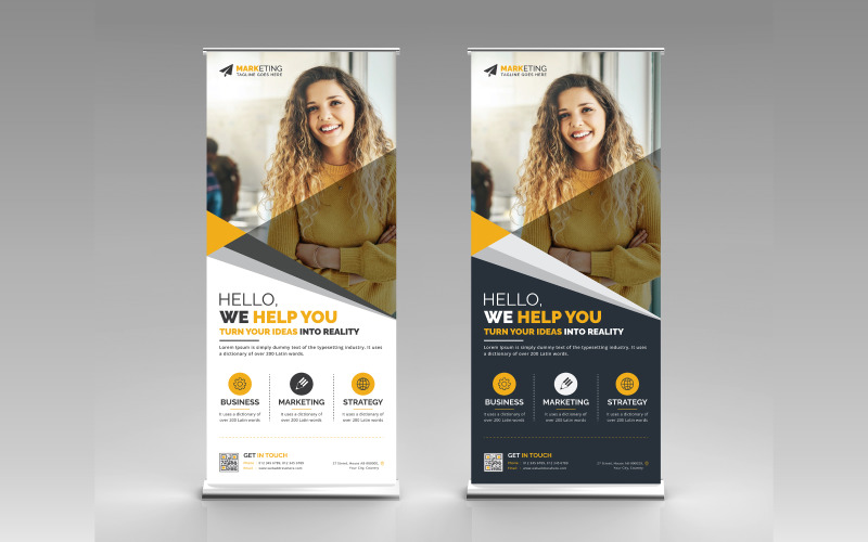 Corporate Business Roll Up Banner, X Banner, Signage, Standee Template Corporate Identity